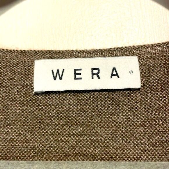 Wera Stockholm- Light Brown V Neck 3/4 Length Sleeve Soft Sweater- Size Small - Picture 3 of 7